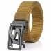 125CM 4CM Width Metal Press Buckle Canvas Belt Men’s Tactical Belt Leisure Breathable Nylon Waist Belt