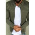 Men's Solid Color Striped Pleated Stitching Jacket