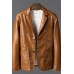 Men Sports Kahki Leather Jacket